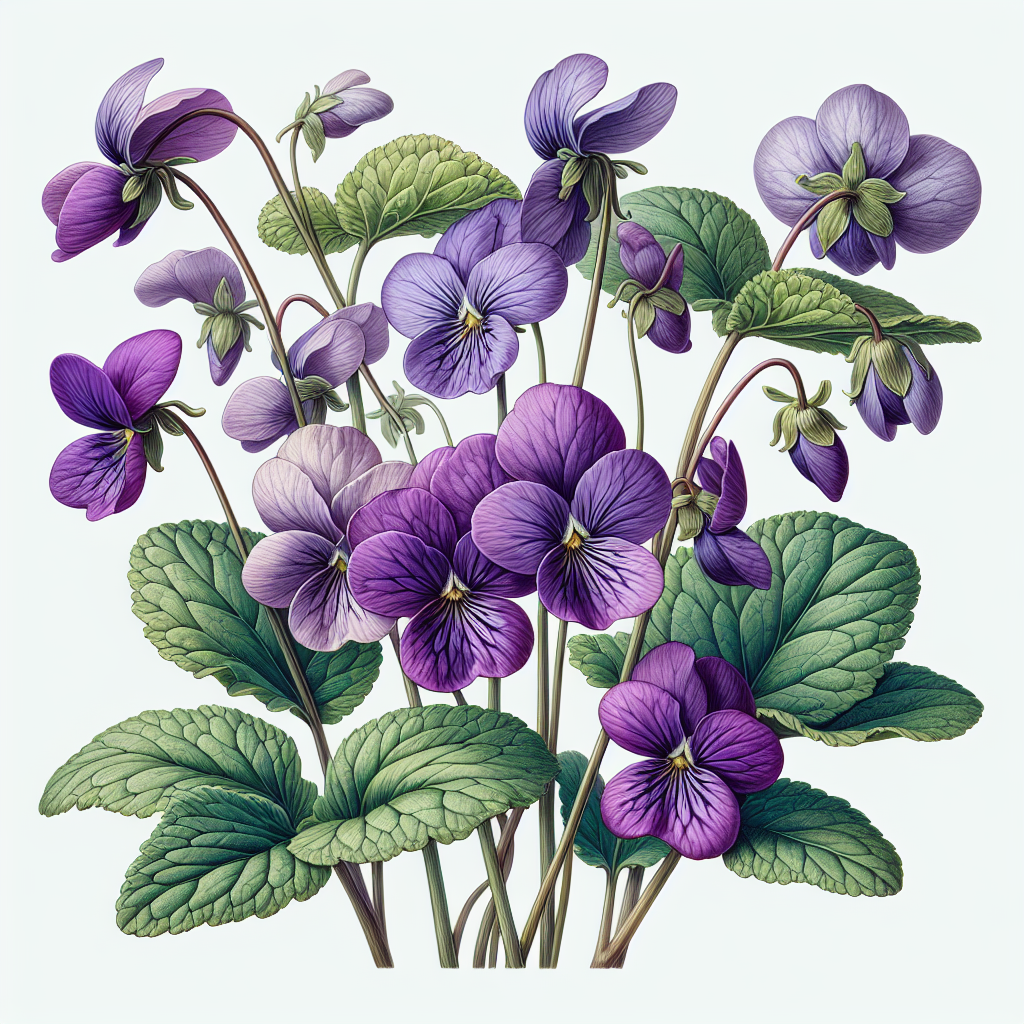 Anatomy of Wild Violets: Botanical Illustration