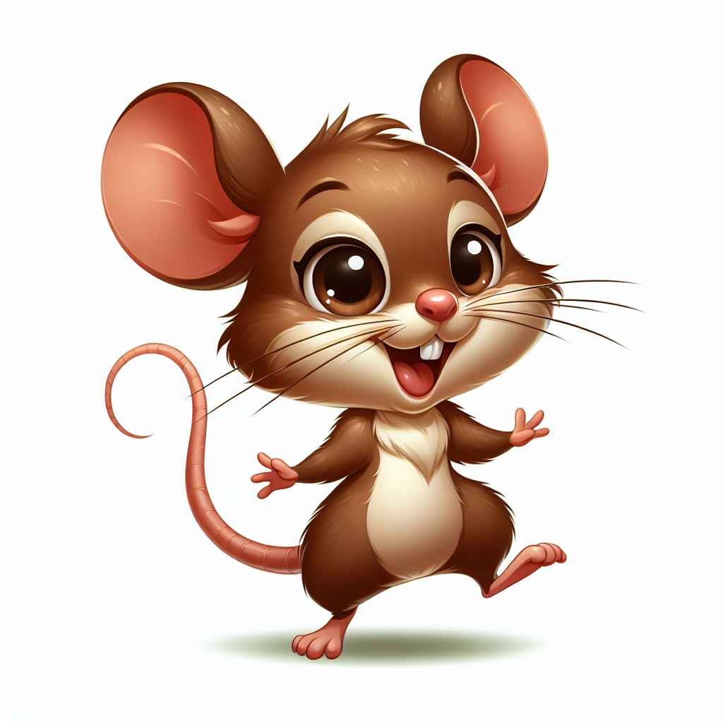 Cute Animated Brown Mouse