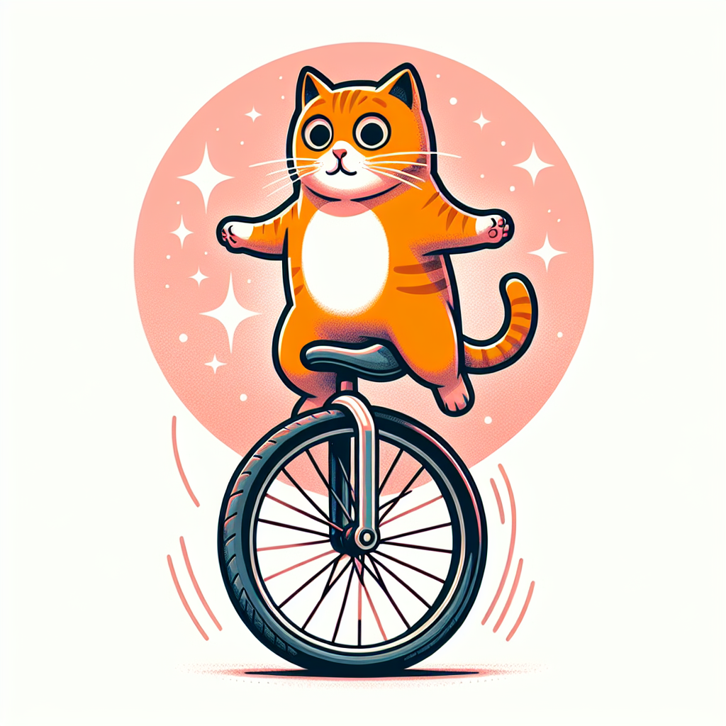 Amazing Cat Balancing on a Unicycle