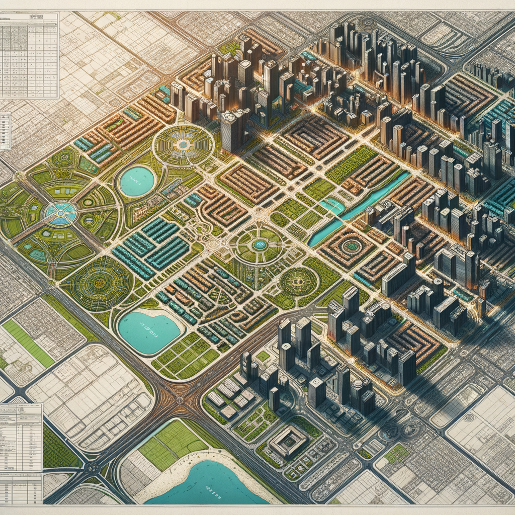 Detailed City Urban Planning Blueprint