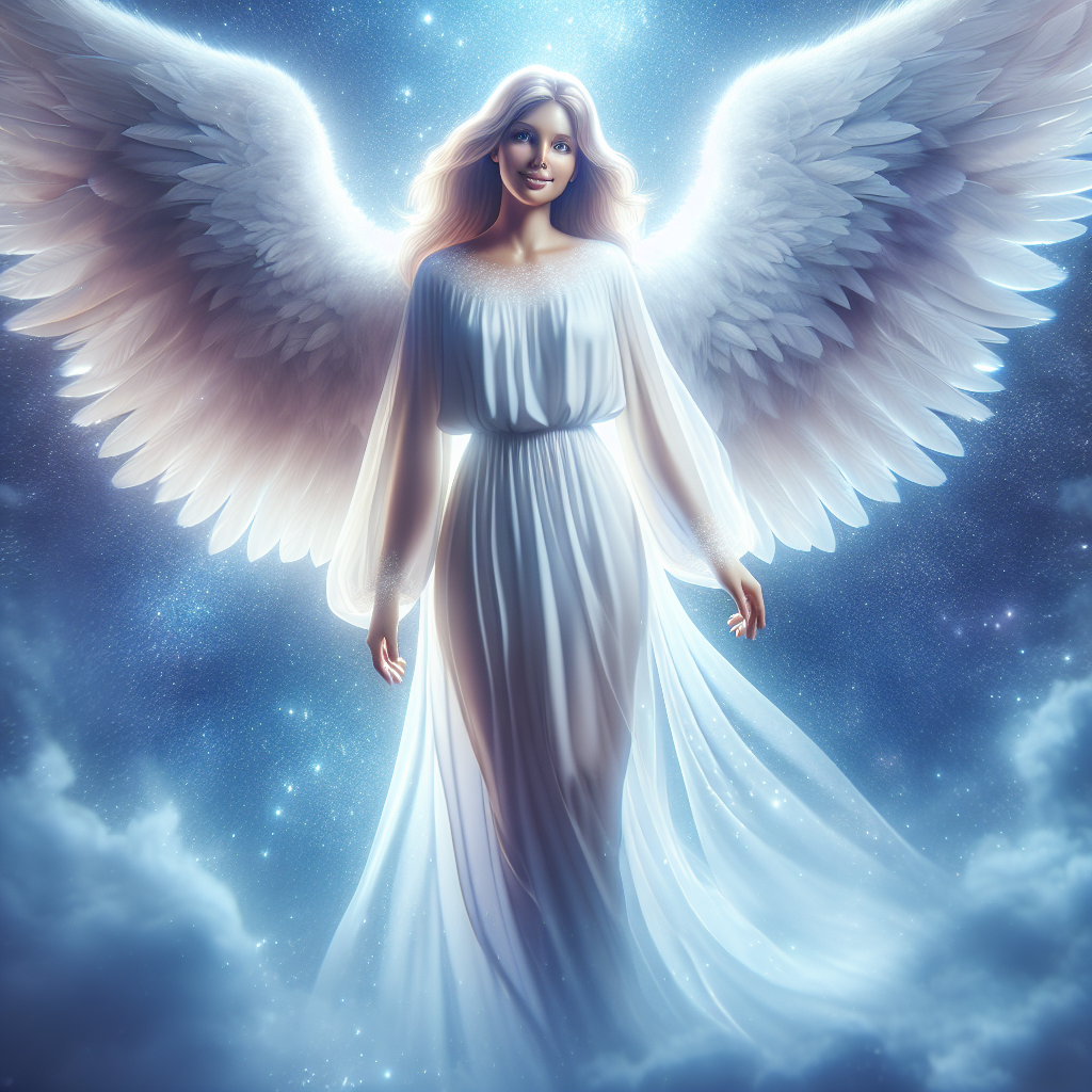 Ethereal Angel in Starlit Sky