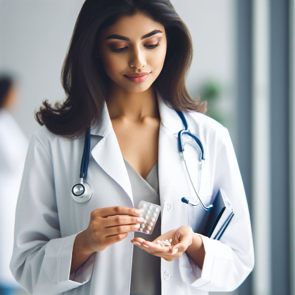 Expert Female Doctor Discussing Medication in a Medical Setting