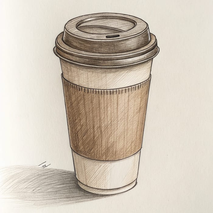 Pencil Drawing of a Coffee Cup