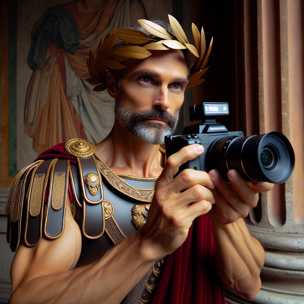 Roman Emperor with Modern Camera