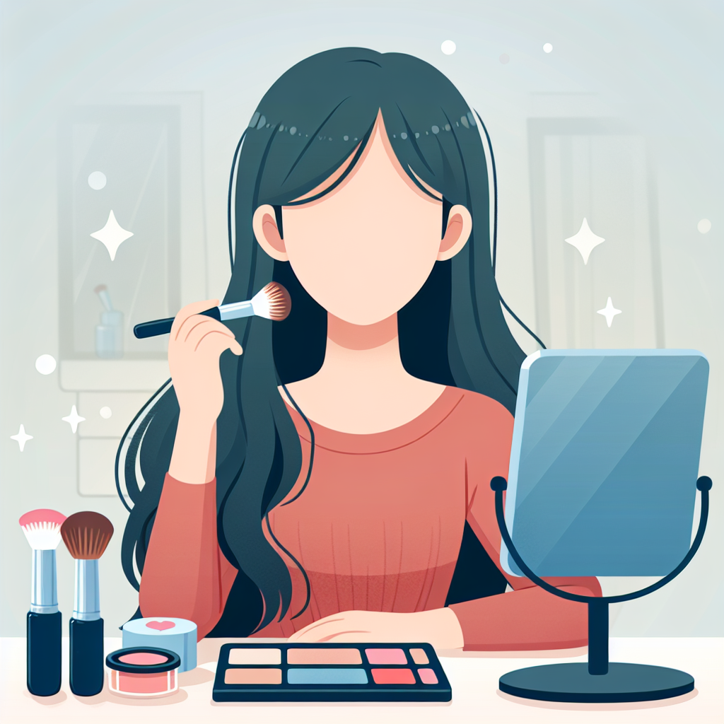 Faceless Girl Applying Makeup