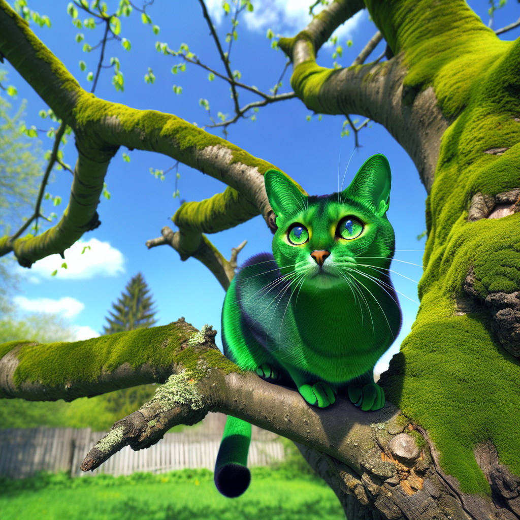 Discover the Enigmatic Green Cat in Nature