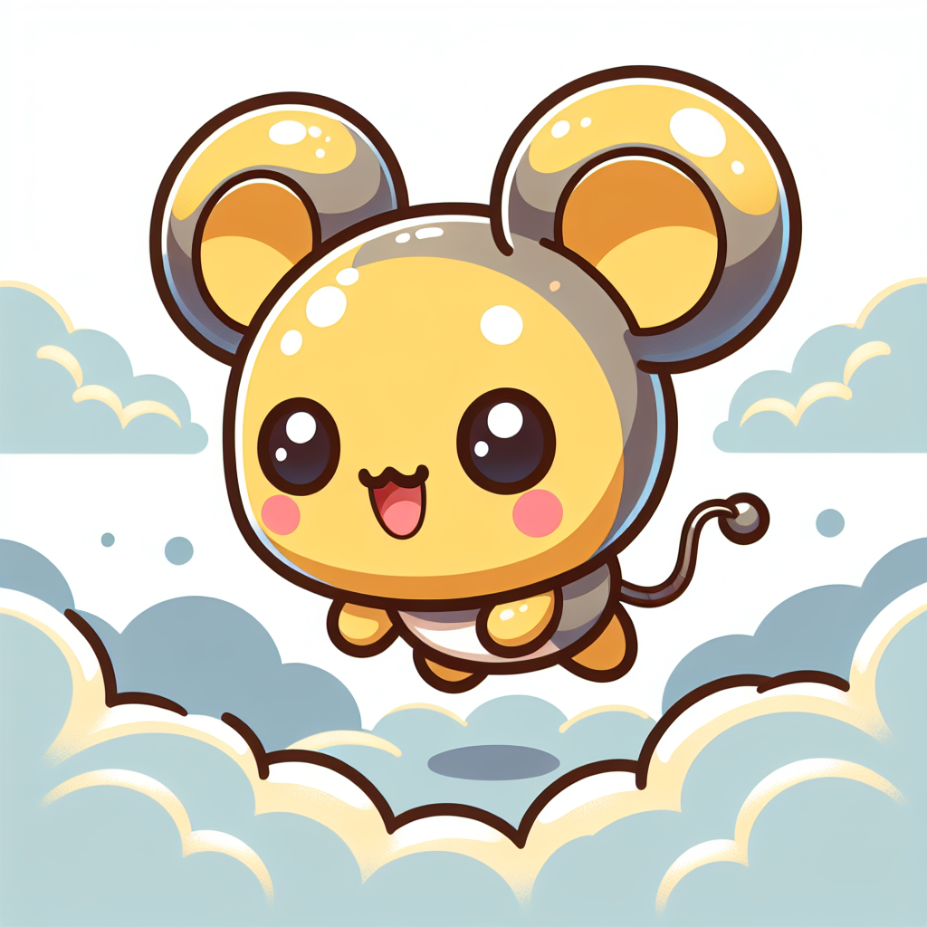 Cute Pikachu Bot Jumping in Cloudy Sky