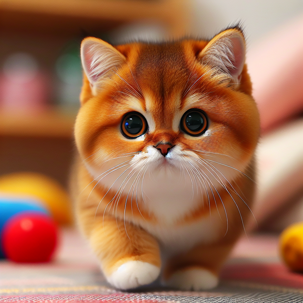 Adorable Munchkin Cat with Big Round Eyes