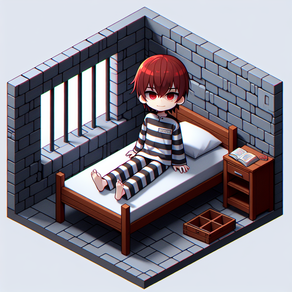 Anime-Style Image of a Young Boy in Prison