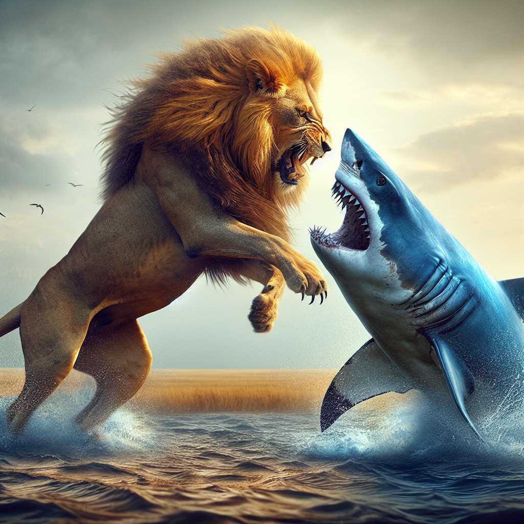 The Epic Clash of the Lion and the Shark