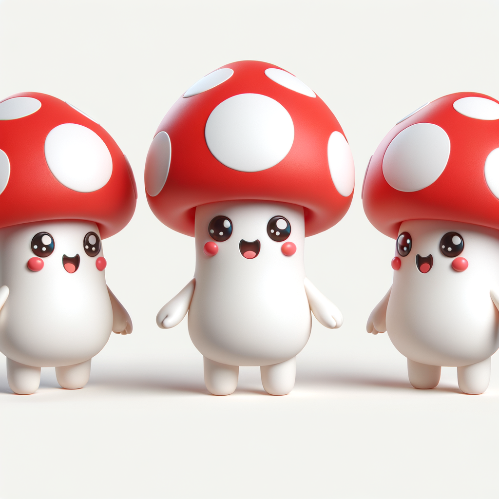 3D Model of a Delightful Mushroom Character