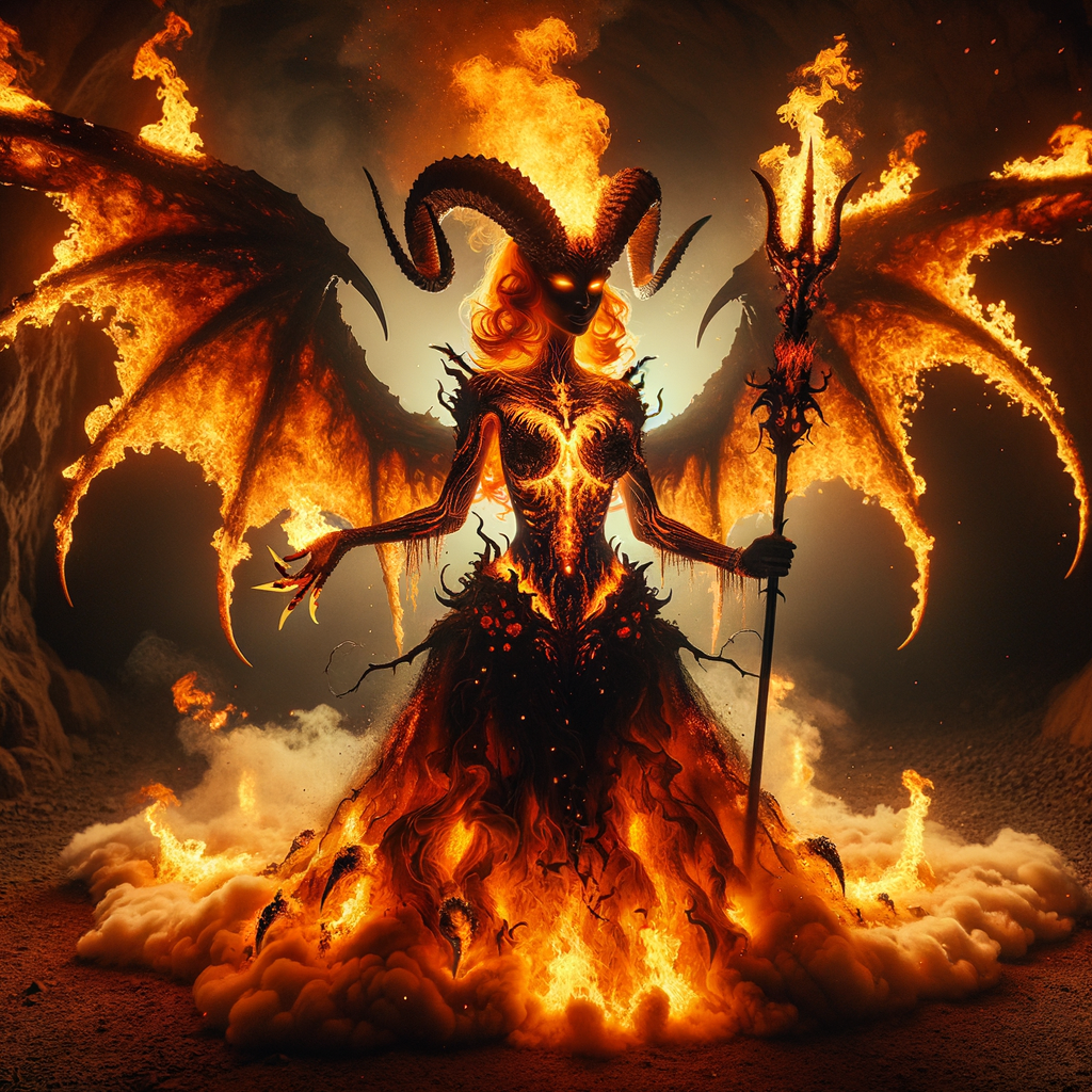 Full-Length Fiery Demoness