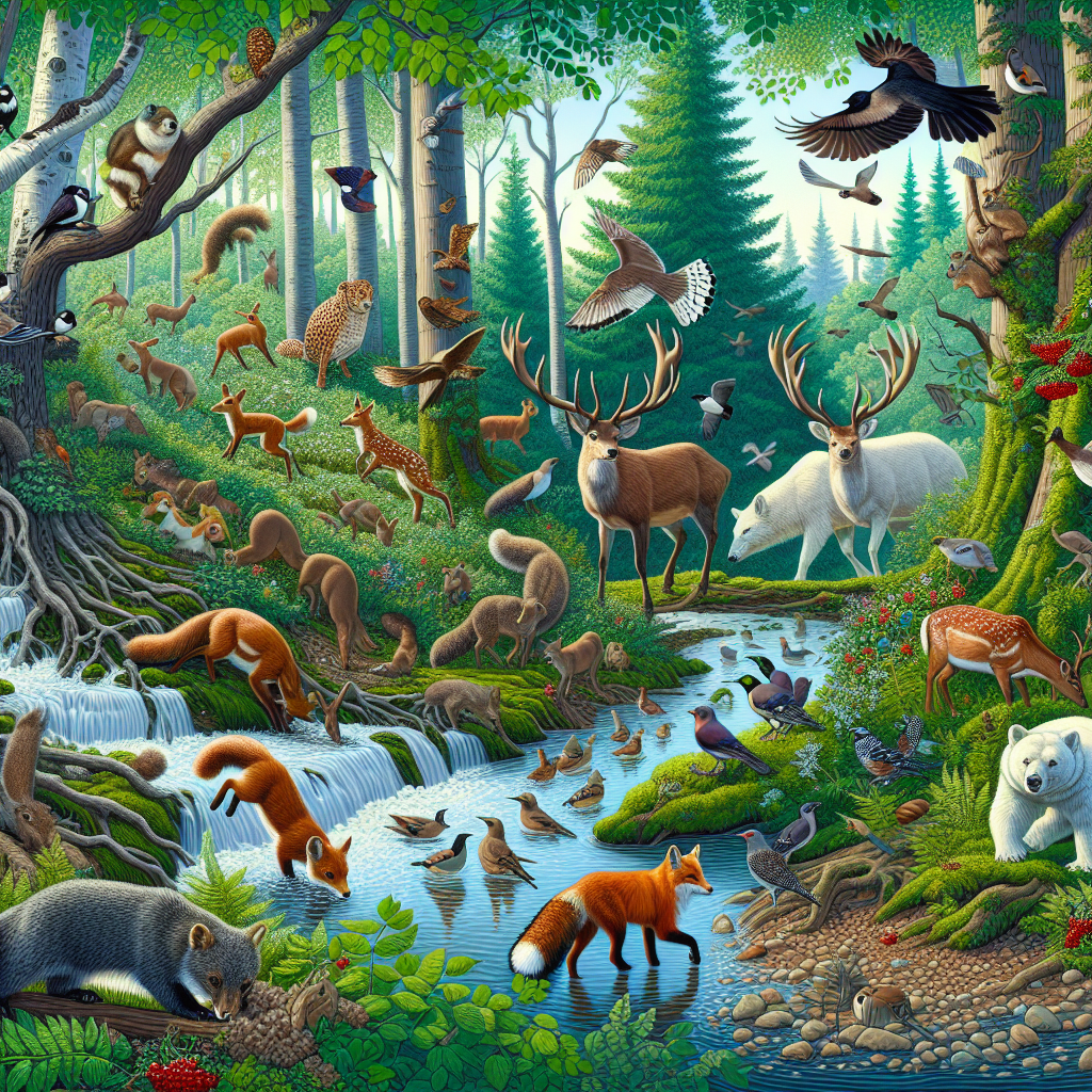 Vibrant Forest Animals and Wildlife Harmony