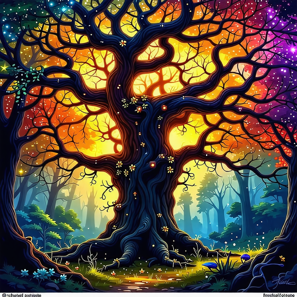 Enchanted Forest with Ancient Tree