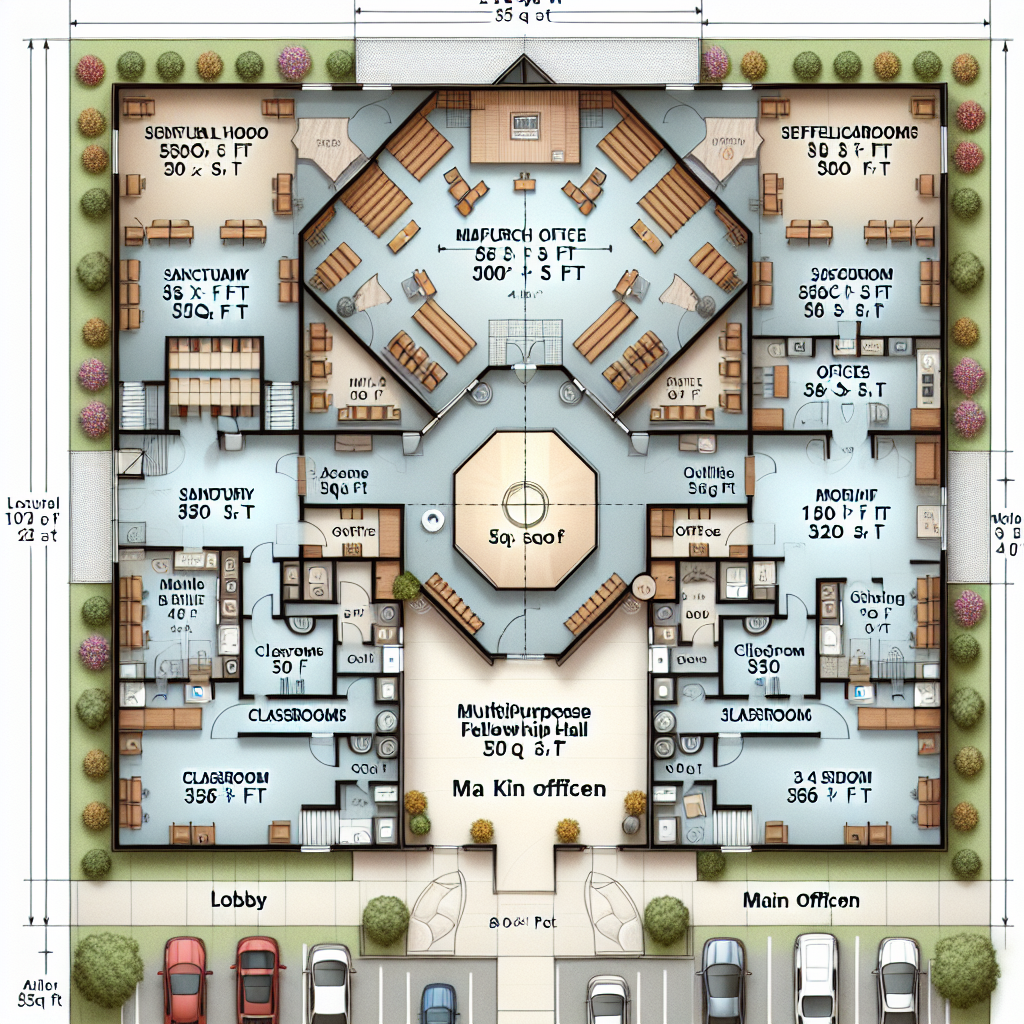 Custom Church Floor Plan Design for Steel Building