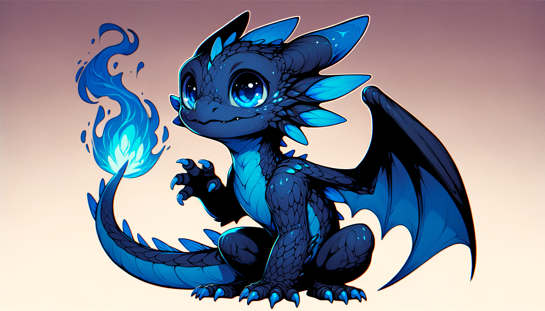 Jovial Dark Blue Dragon