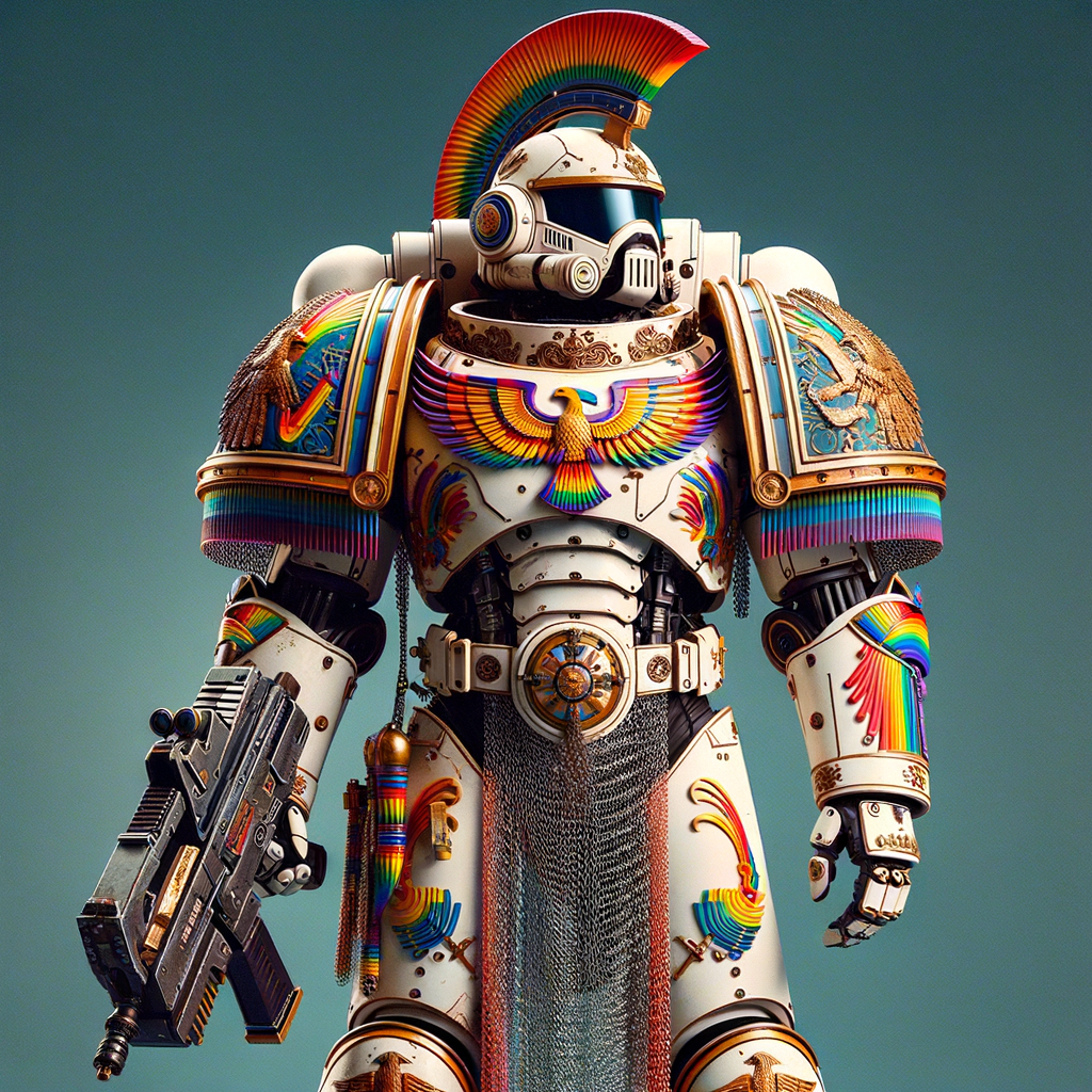 Futuristic Rainbow Space Marine: Warrior Concept