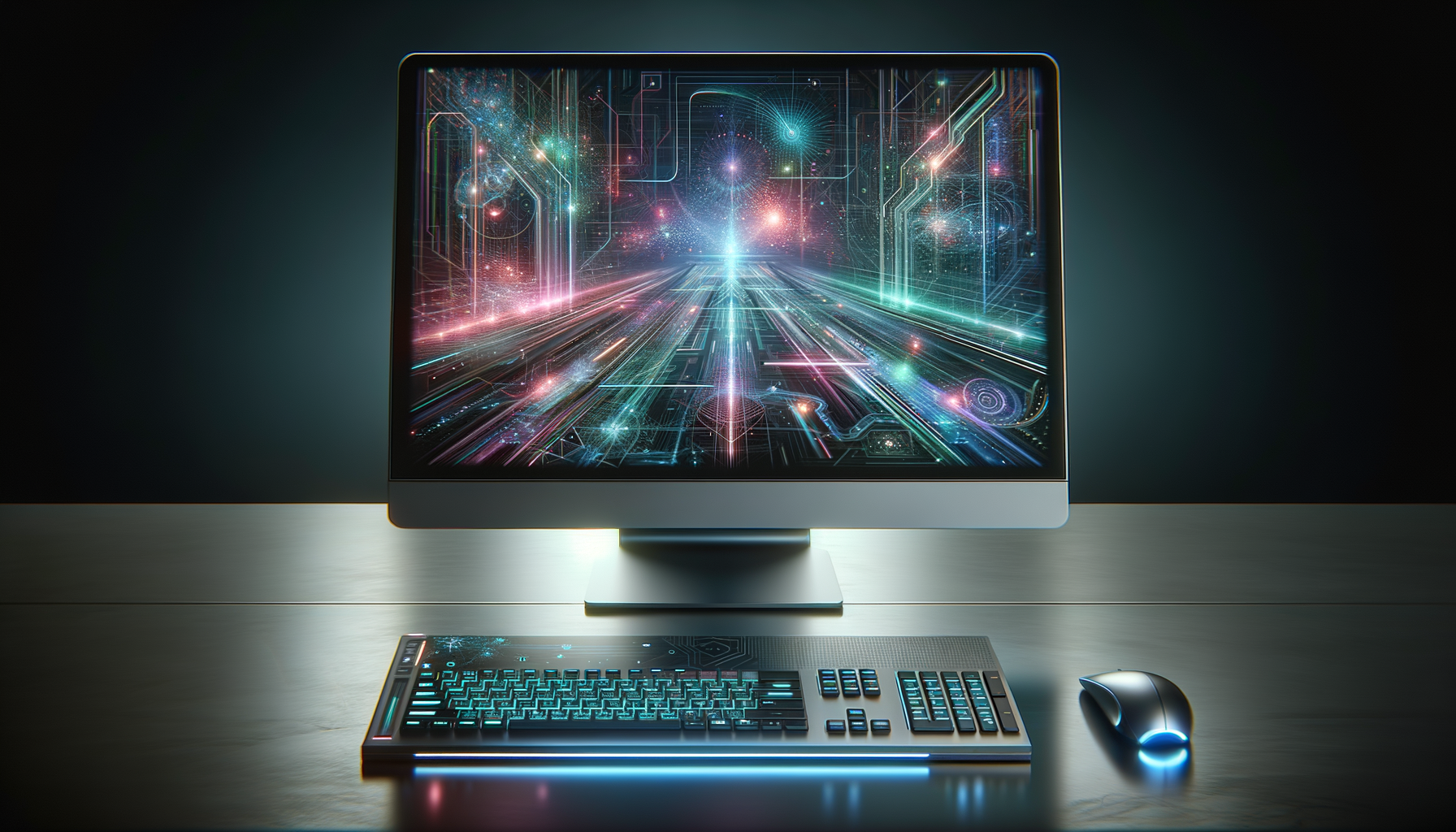 Futuristic Computer Monitor with Holographic Display