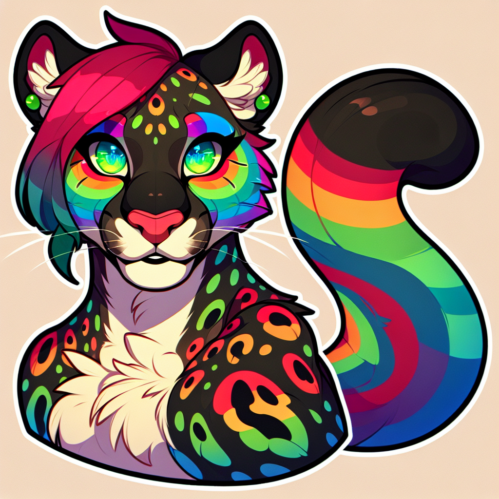 Female Cougar Fursona Design - Aesthetic and Colorful