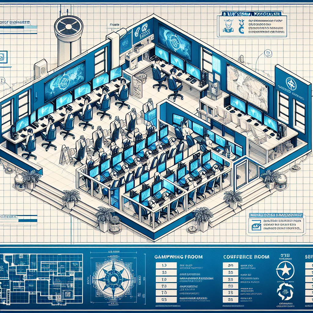 Internet Cafe Two-Floor Plan with eSports Setup