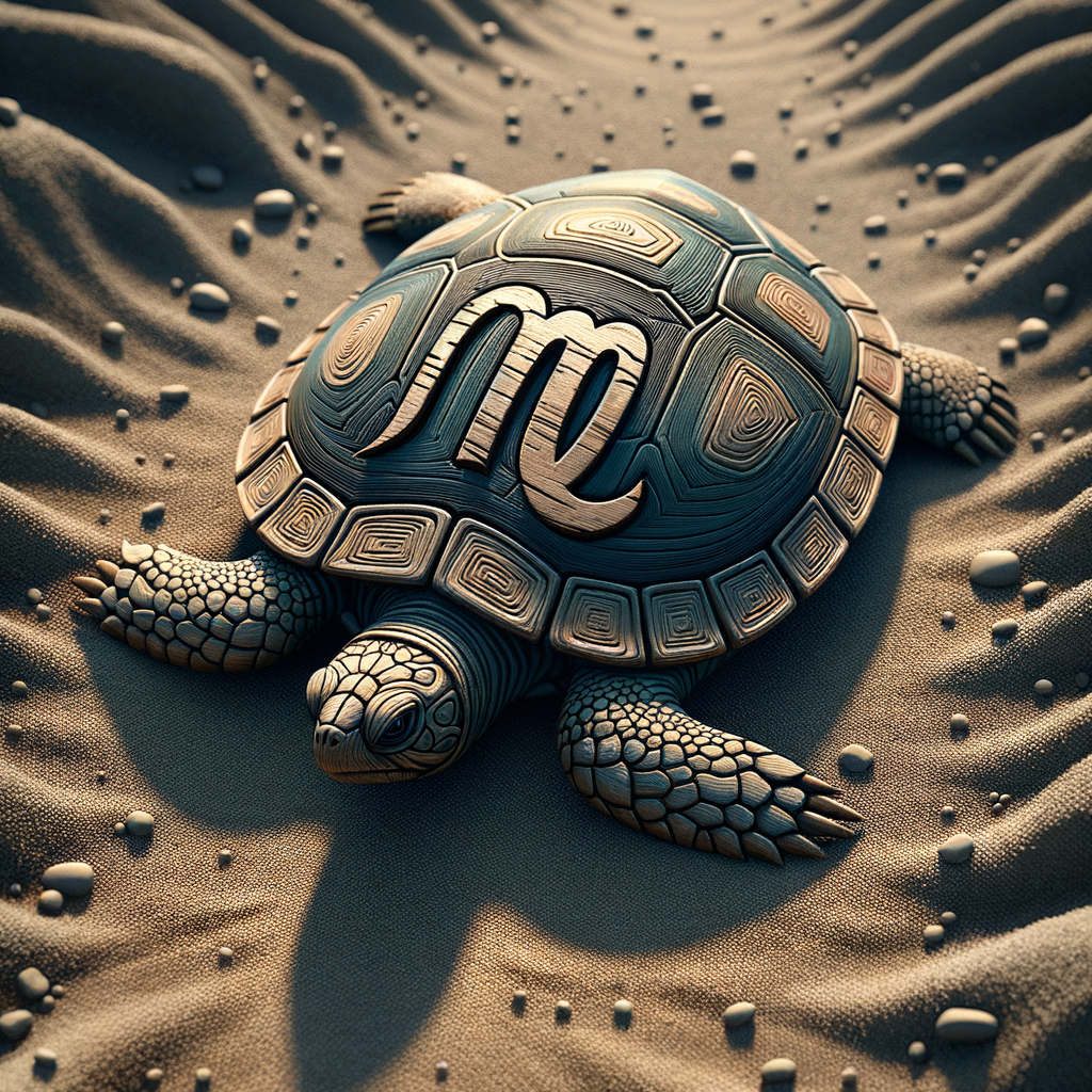 Virgo Turtle with Zodiac Symbol on Textured Ground