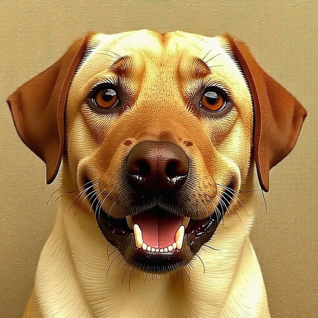 Labrador Smiling in Dog Heaven