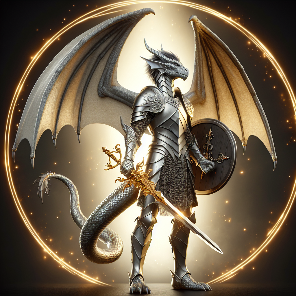 Male Silver Dragonborn Paladin Avatar