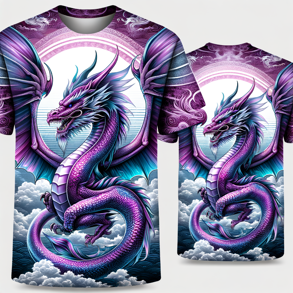 Exotic Violet Dragon T-Shirt Design