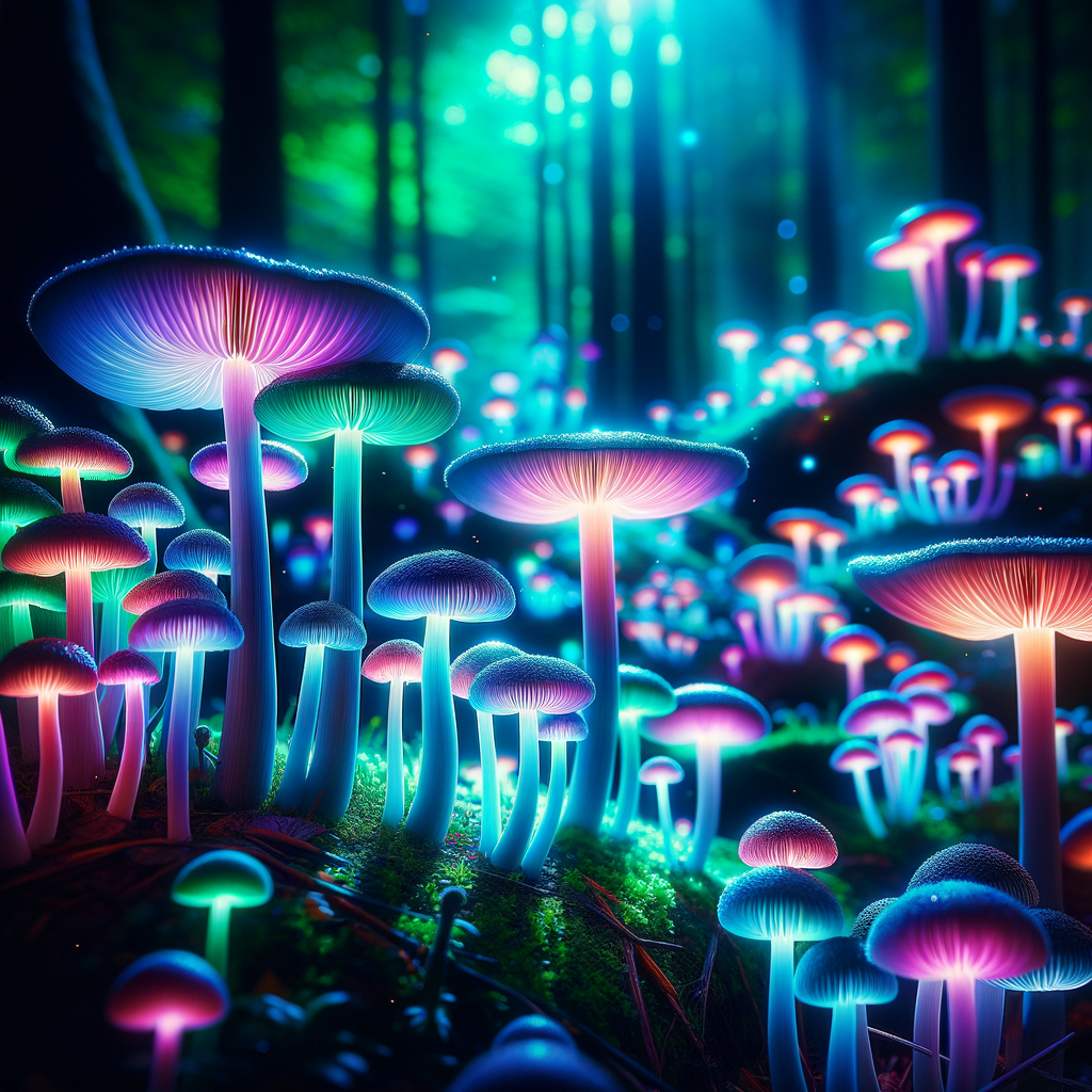 Exploring a Mystical Forest of Luminescent Mushrooms