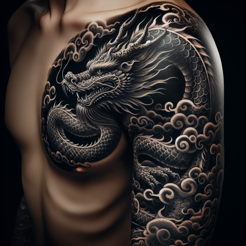 Realistic Chinese Dragon Arm Tattoo