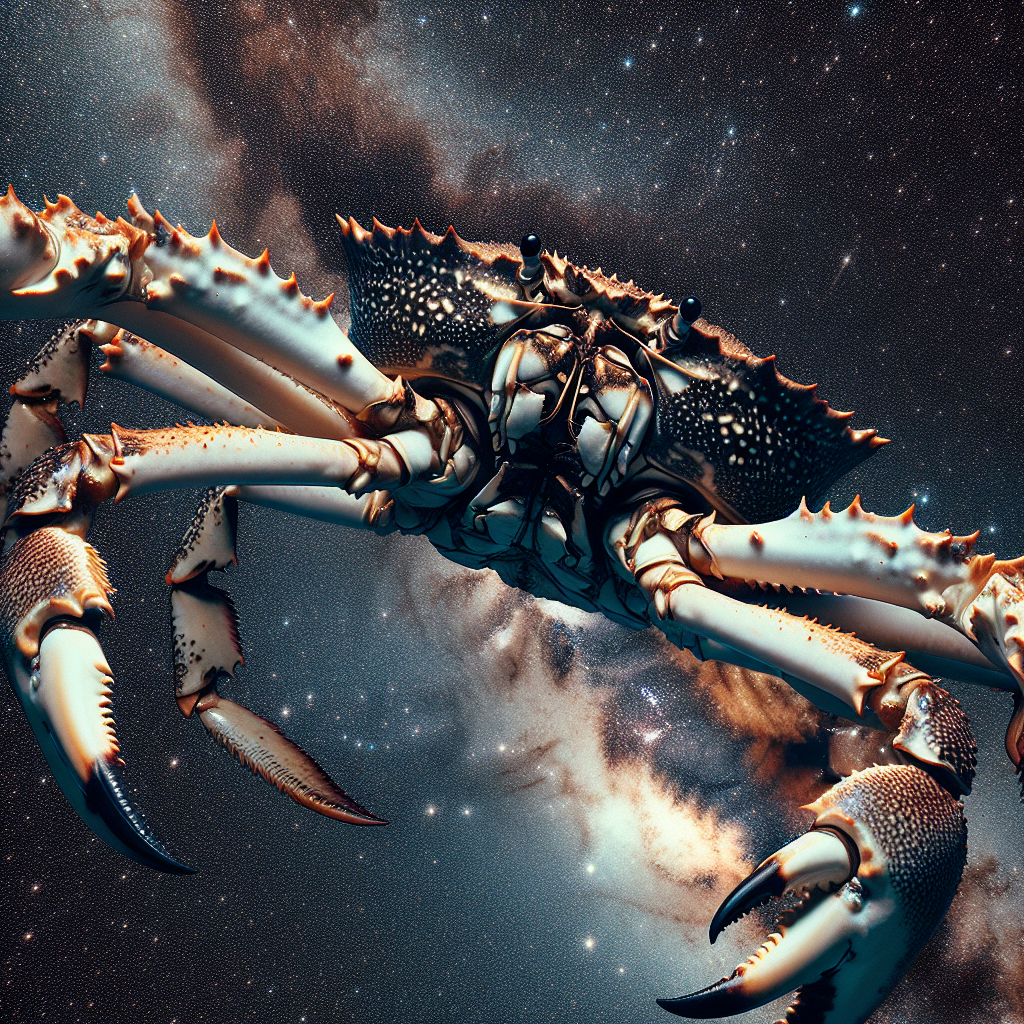 Surreal King Crab in Outer Space