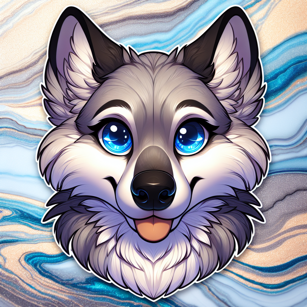 Stunning Grey Canine Furry Art