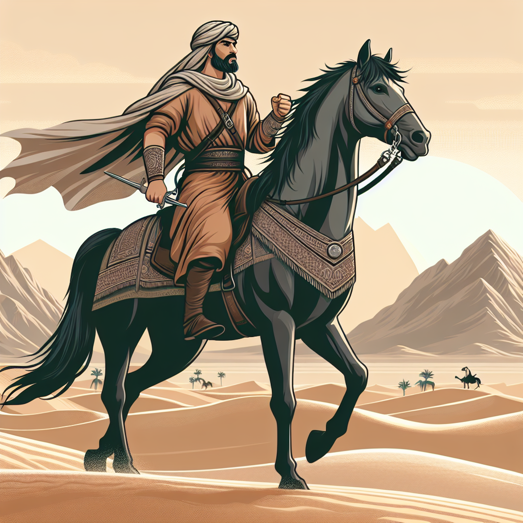 Powerful Middle-Eastern Warrior in the Desert