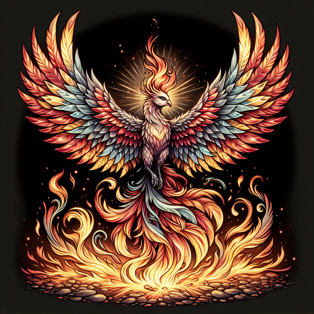 Feminine Phoenix Rising Tattoo