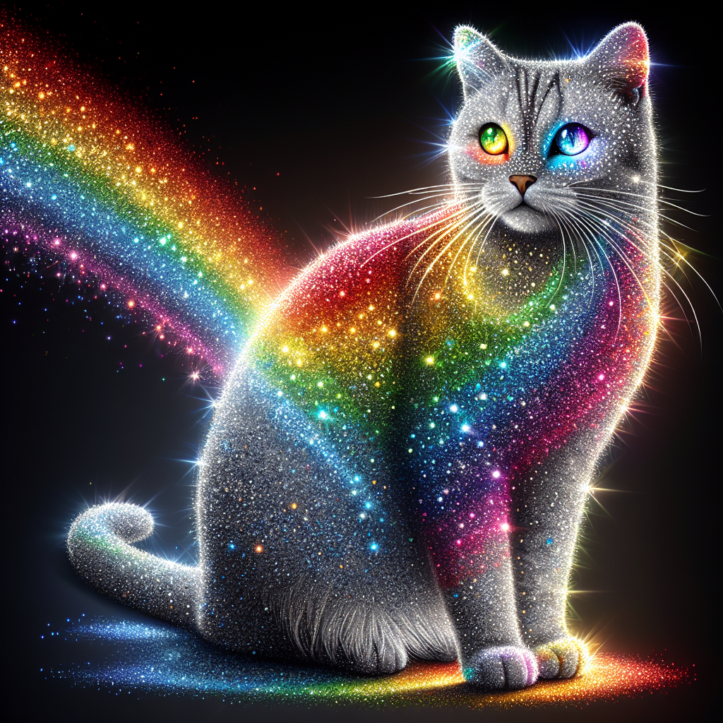 Glitter Rainbow Cat