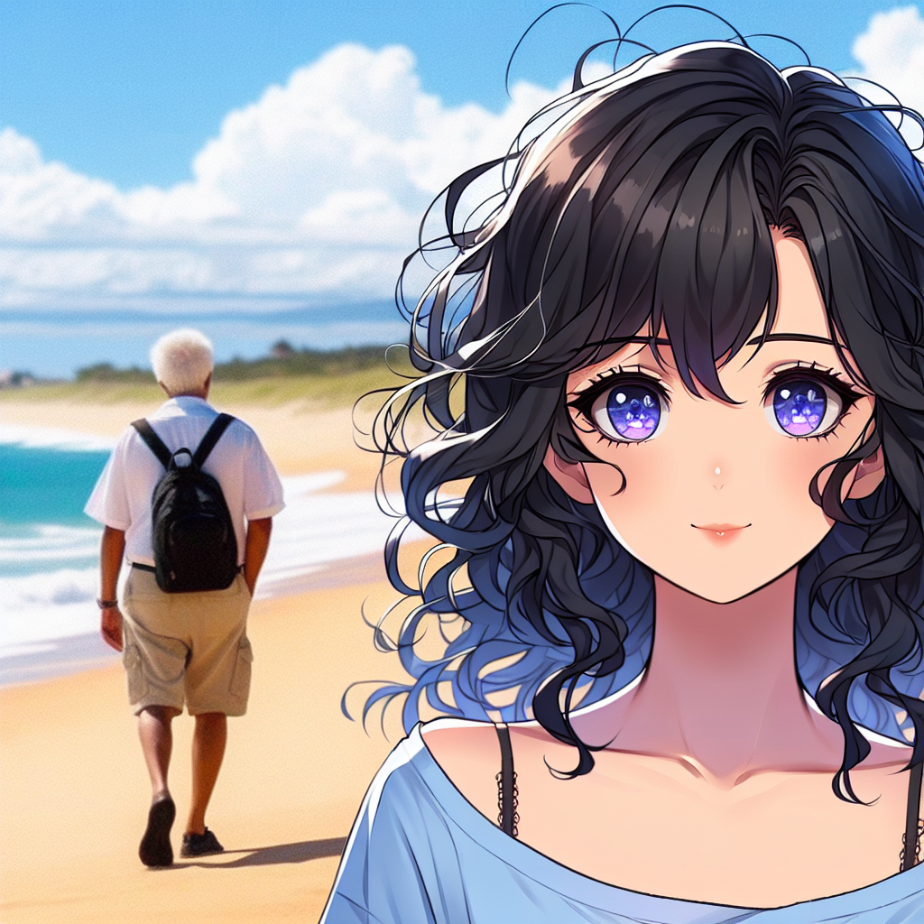 Stunning Anime Illustration of a Beach Encounter