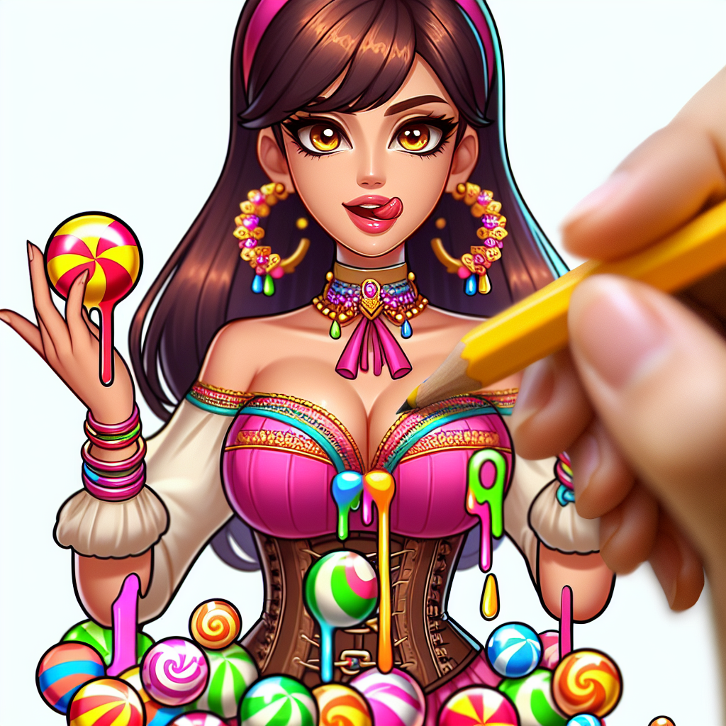 Karina: Middle Eastern Mobile Game Character with Candy