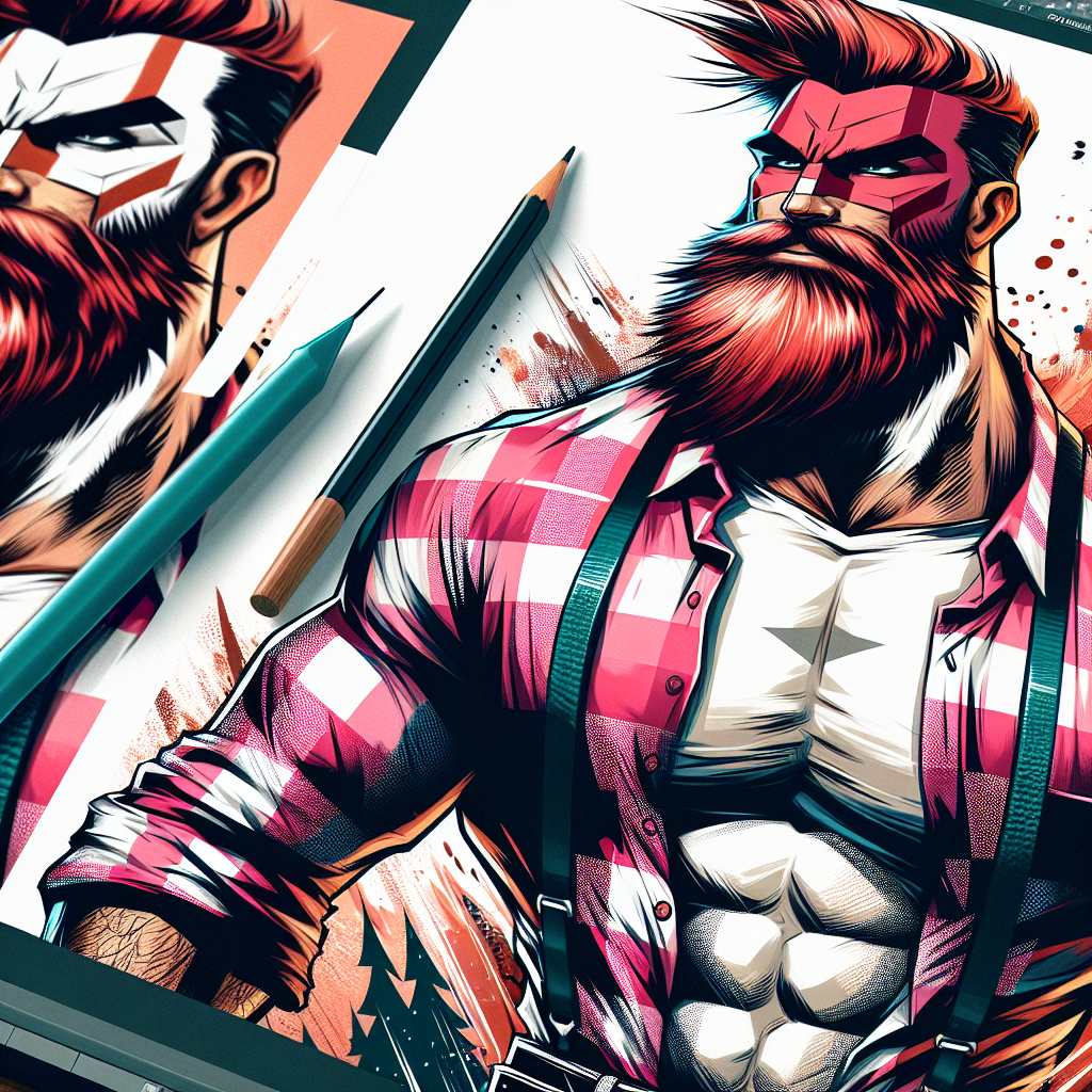 Rugged Redhead Lumberjack Superhero