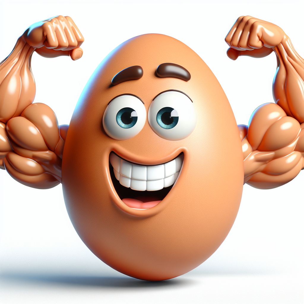 Animated Egg with Muscular Physique