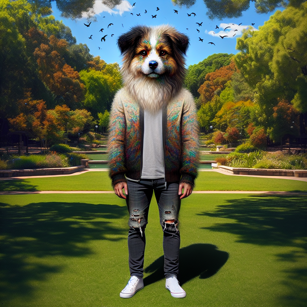 Furry Humanoid Character in Lush Park