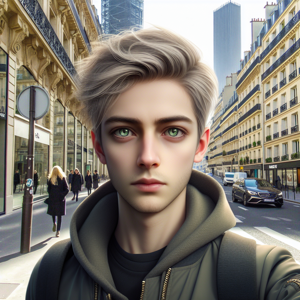 Tall Green-Eyed Boy in Paris