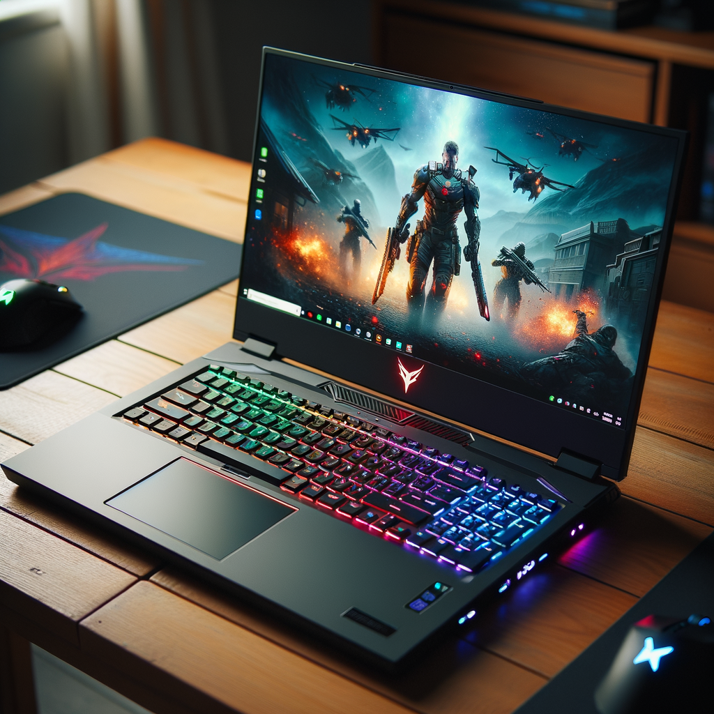 Futuristic Gaming Laptop with Dragon Logo