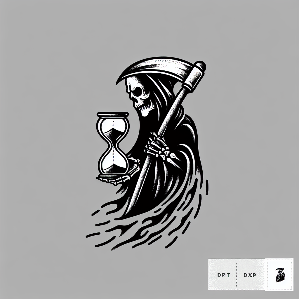 Grim Reaper Tattoo Stencil: Representing Time