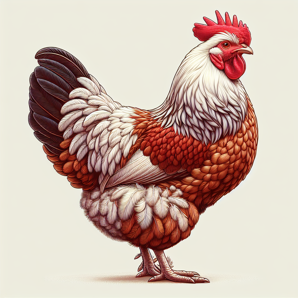 Detailed Illustration of a Vibrant Chicken