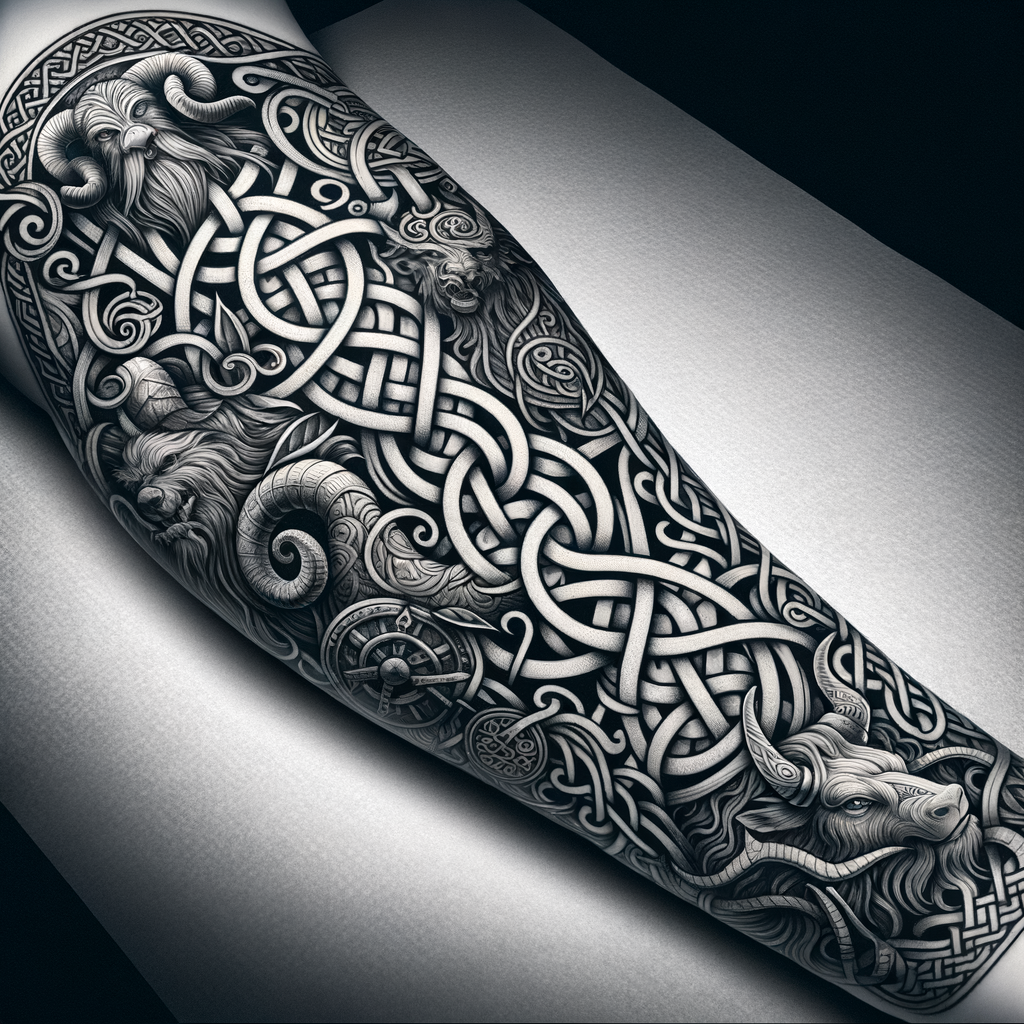 Nordic Style Forearm Tattoos Inspired by Viking Lore